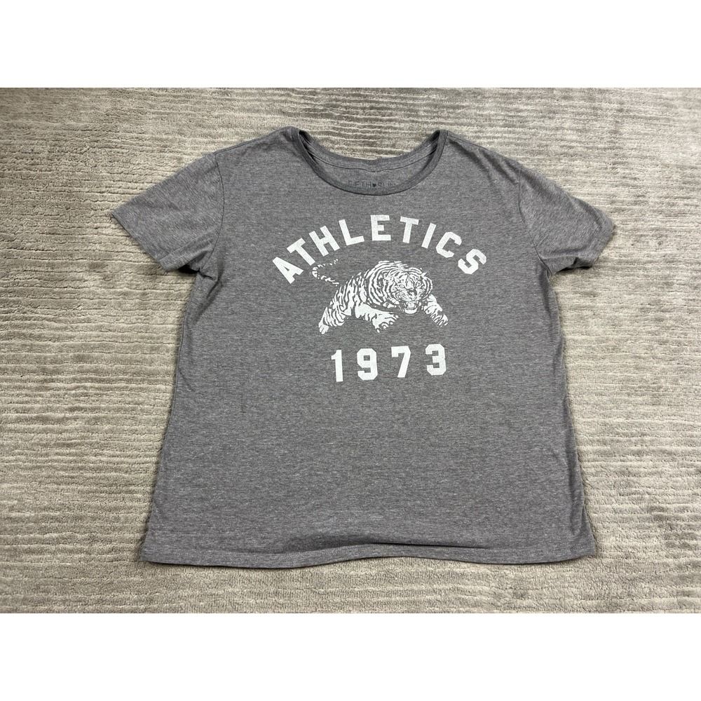 Fifth Sun Shirt Womens Large Gray Short‎ Sleeve Athletics Graphic Tiger